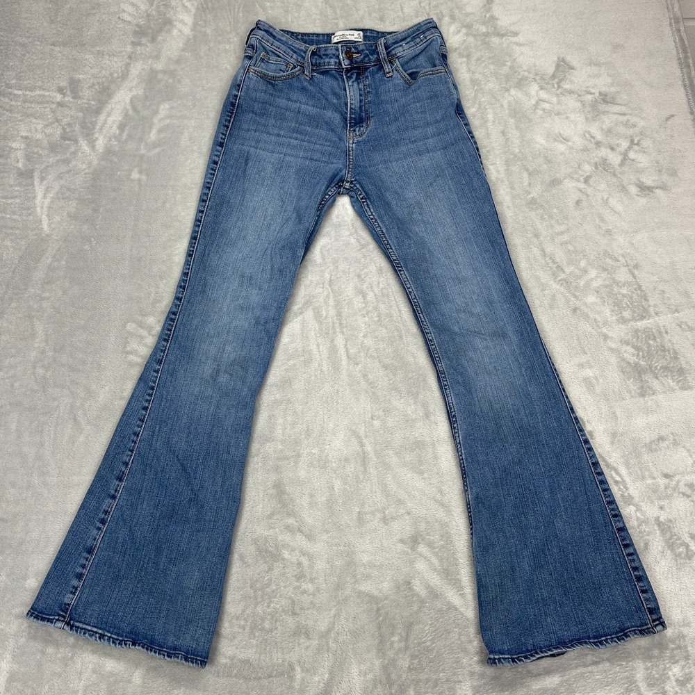 Abercrombie & Fitch Jeans Womens 26/2 (26x30) Blue Denim High Rise Flare Leg Y2K